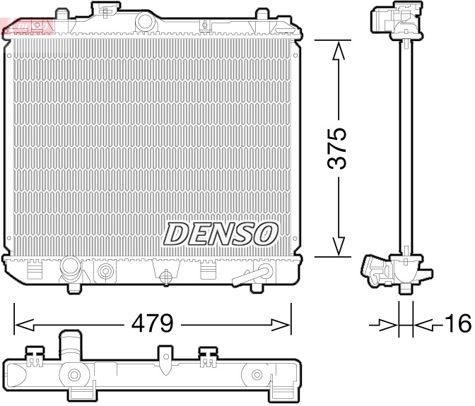 radiatorius, variklio aušinimas - DRM47028 DENSO