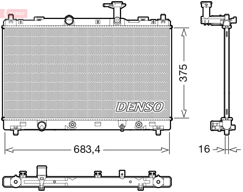 Radiatore, Raffreddamento motore - DRM47041 DENSO