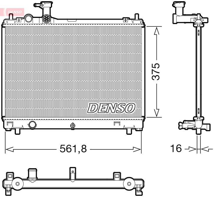 Radiator, engine cooling - DRM47044 DENSO
