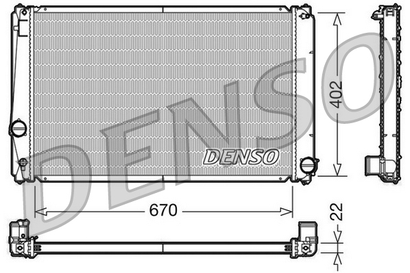 Radiator, engine cooling - DRM50053 DENSO
