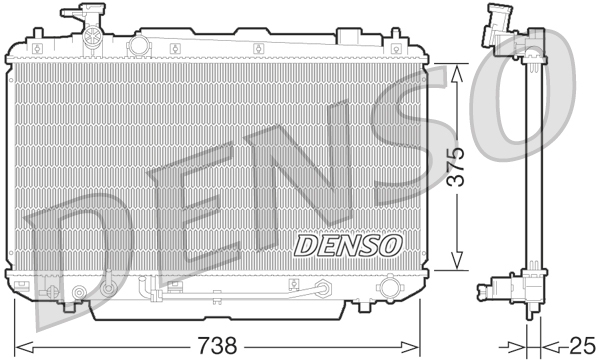 Radiator, engine cooling - DRM50064 DENSO