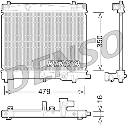 radiatorius, variklio aušinimas - DRM50078 DENSO