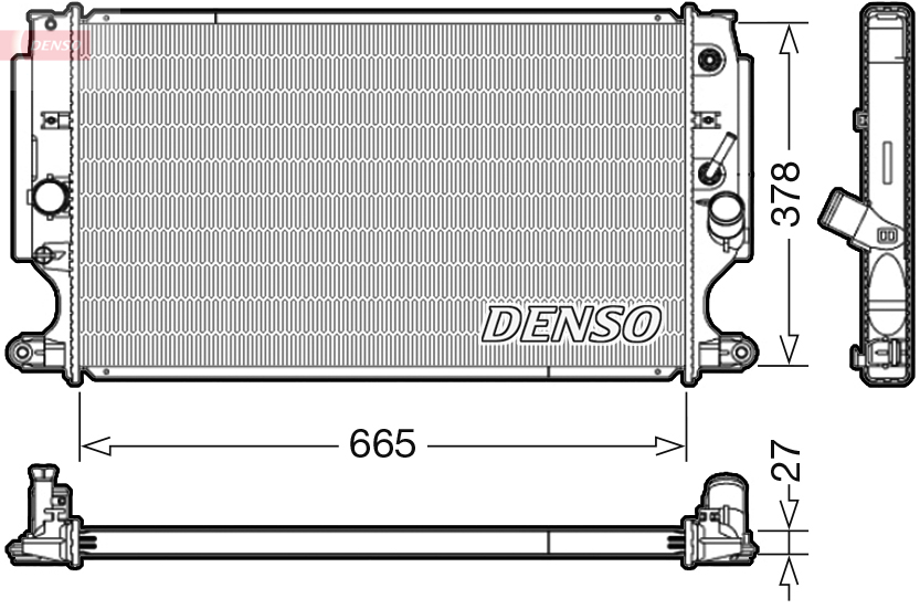 Радиатор, охлаждение двигателя - DRM50088 DENSO