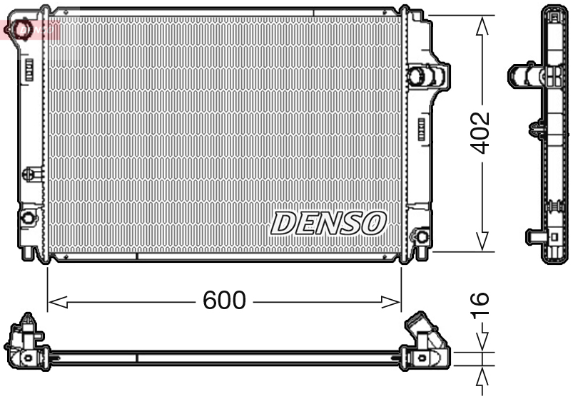 Radiator, engine cooling - DRM50089 DENSO