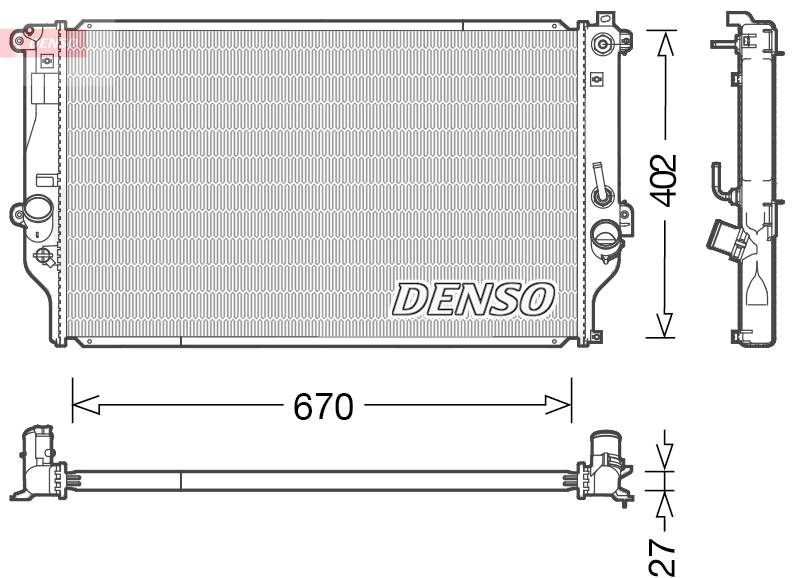 Radiatore, Raffreddamento motore - DRM50092 DENSO