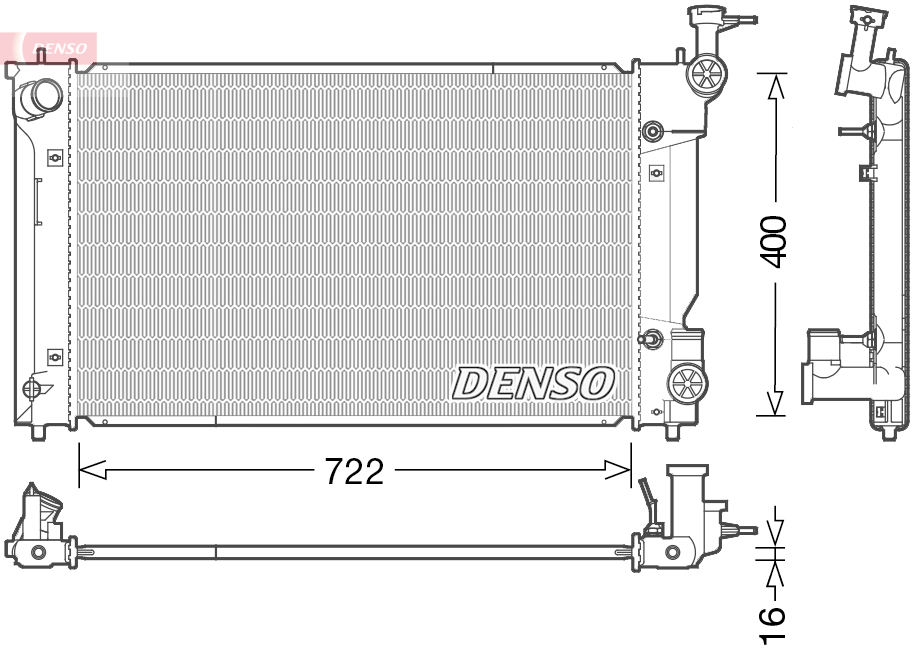 Radiator, engine cooling - DRM50098 DENSO