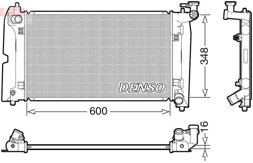 Radiator, engine cooling - DRM50110 DENSO