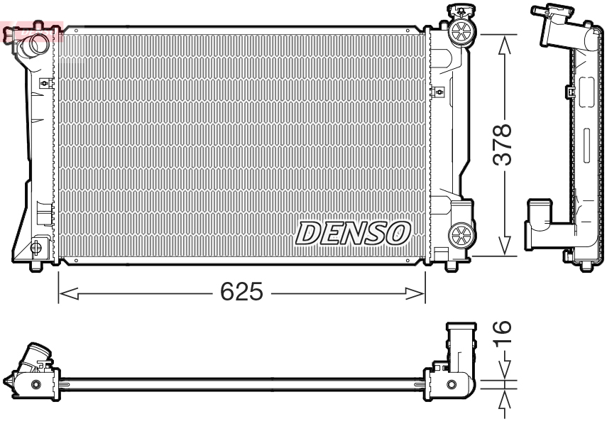 radiatorius, variklio aušinimas - DRM50118 DENSO