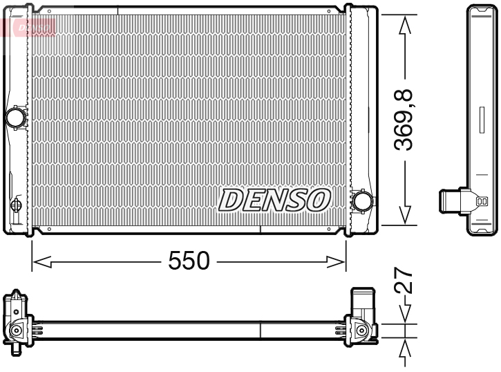 Radiator, engine cooling - DRM50123 DENSO