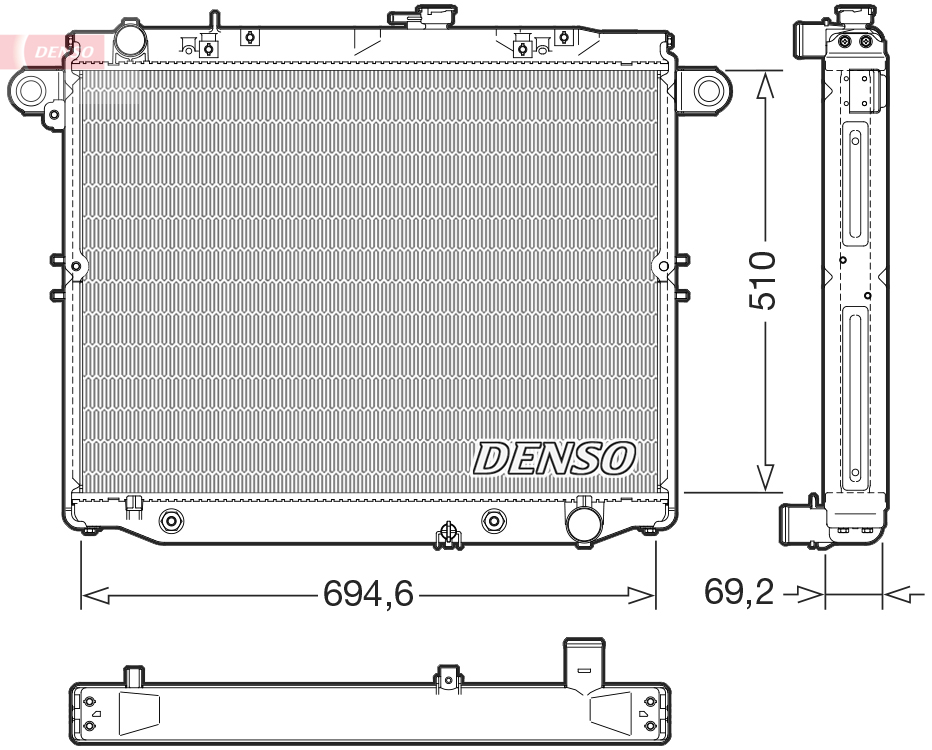 Radiator, engine cooling - DRM50148 DENSO
