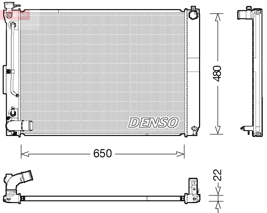 Radiator, engine cooling - DRM51012 DENSO