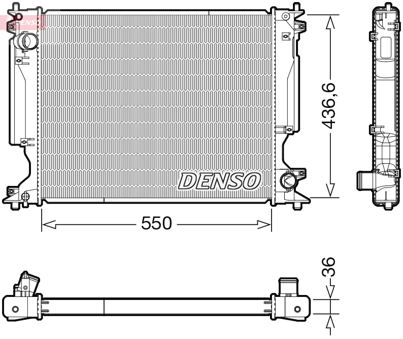 radiatorius, variklio aušinimas - DRM51014 DENSO