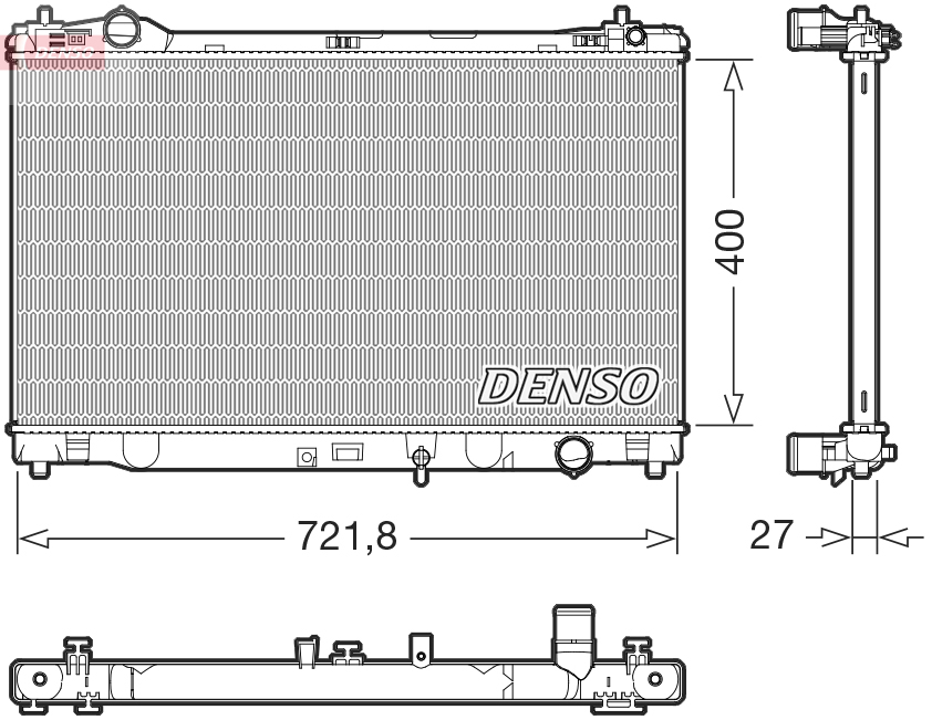Radiator, engine cooling - DRM51021 DENSO