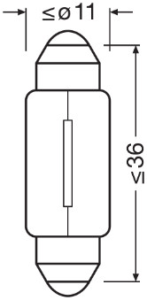 Лампа накаливания, фонарь освещения номерного знака - 6418 ams-OSRAM