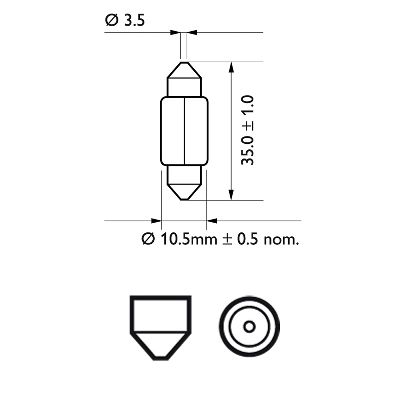 Лампа накаливания, фонарь освещения номерного знака - 12844B2 PHILIPS