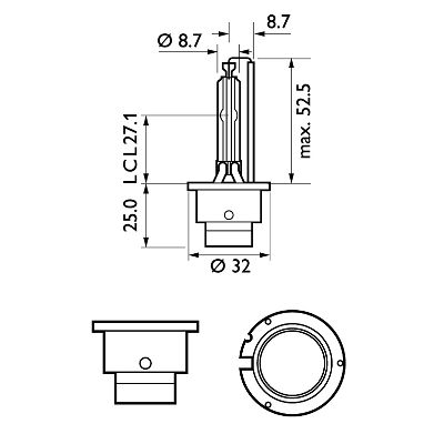 Лампа накаливания, фара дальнего света - 85122WHV2C1 PHILIPS