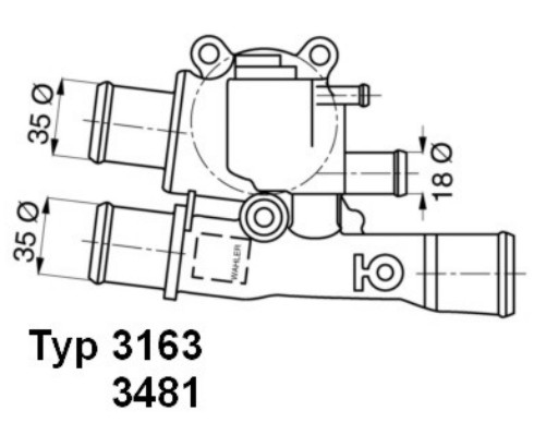 Thermostat, coolant - 3163.88D BorgWarner (Wahler)
