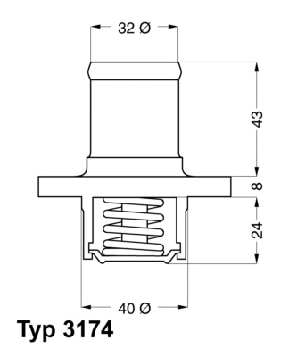 Termostato, Refrigerante - 3174.89D BorgWarner (Wahler)