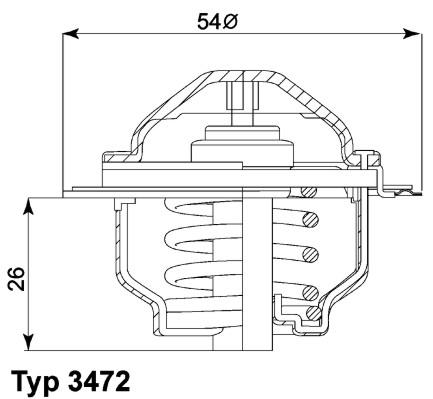 Thermostat, coolant - 3472.87D BorgWarner (Wahler)