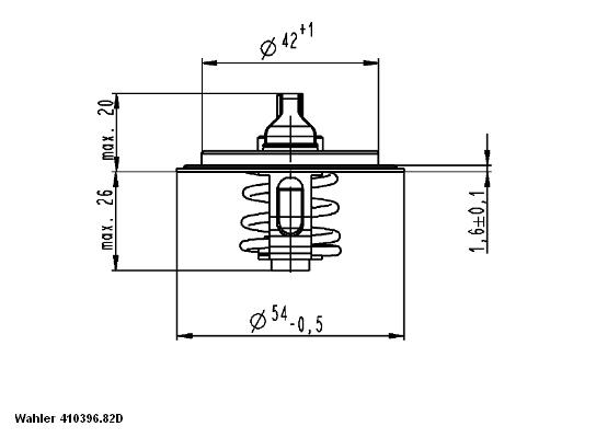 Thermostat, coolant - 410396.82D BorgWarner (Wahler)