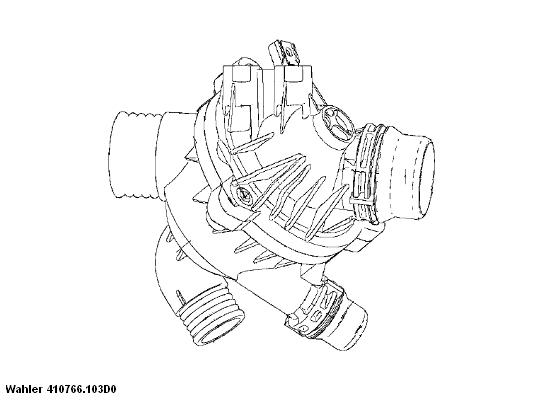 termostatas, aušinimo skystis - 410766.103D0 BorgWarner (Wahler)