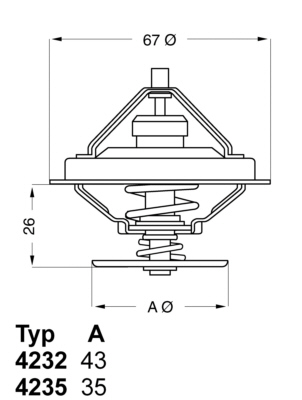 Thermostat, coolant - 4235.80D BorgWarner (Wahler)
