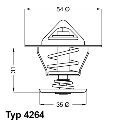 Thermostat, coolant - 4264.84D BorgWarner (Wahler)