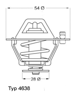 termostatas, aušinimo skystis - 4638.82D BorgWarner (Wahler)