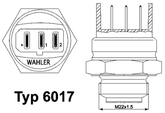 Temperature Switch, radiator fan - 6017.85D BorgWarner (Wahler)