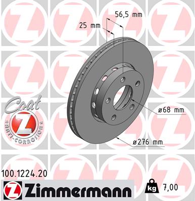 Brake Disc - 100.1224.20 ZIMMERMANN