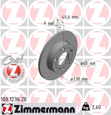 Bremsscheibe - 100.1236.20 ZIMMERMANN