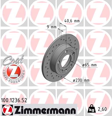 Bremsscheibe - 100.1236.52 ZIMMERMANN