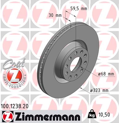 Brake Disc - 100.1238.20 ZIMMERMANN