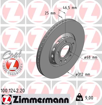 Bremsscheibe - 100.1242.20 ZIMMERMANN