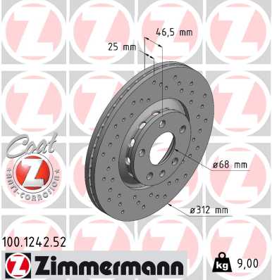 Bremsscheibe - 100.1242.52 ZIMMERMANN