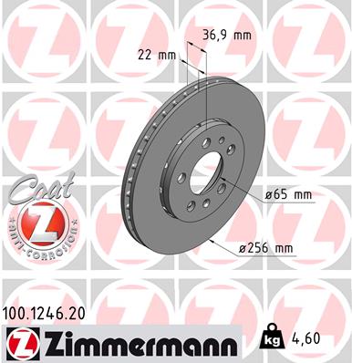 Bremsscheibe - 100.1246.20 ZIMMERMANN
