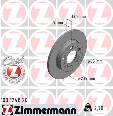 Brake Disc - 100.1248.20 ZIMMERMANN