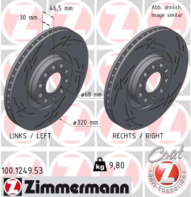 Brake Disc - 100.1249.53 ZIMMERMANN