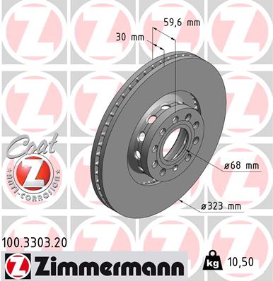 Brake Disc - 100.3303.20 ZIMMERMANN