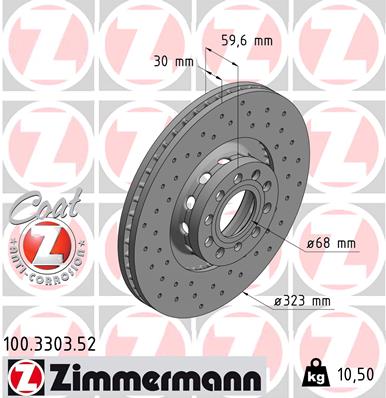 Brake Disc - 100.3303.52 ZIMMERMANN