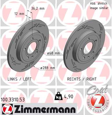 Brake Disc - 100.3310.53 ZIMMERMANN
