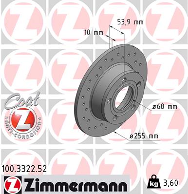 Bremsscheibe - 100.3322.52 ZIMMERMANN