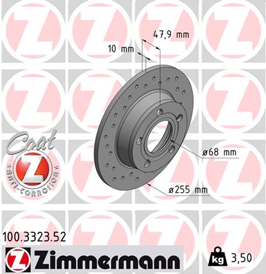 Brake Disc - 100.3323.52 ZIMMERMANN