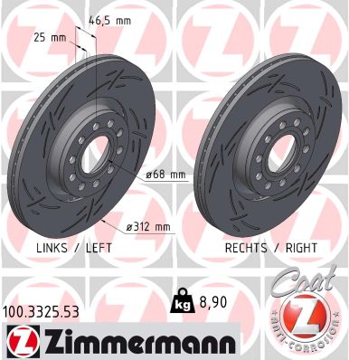 Brake Disc - 100.3325.53 ZIMMERMANN