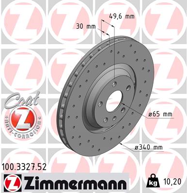 Bremsscheibe - 100.3327.52 ZIMMERMANN