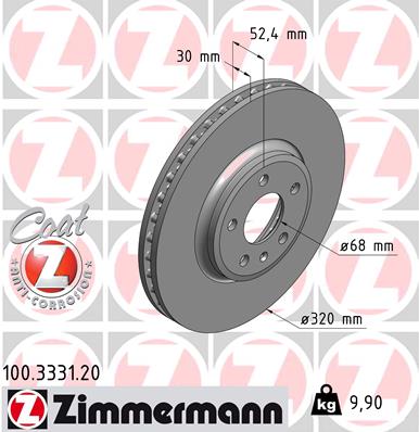 Brake Disc - 100.3331.20 ZIMMERMANN