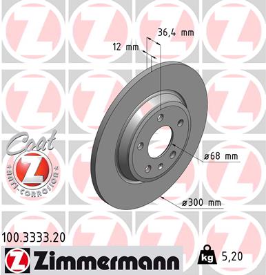 Brake Disc - 100.3333.20 ZIMMERMANN