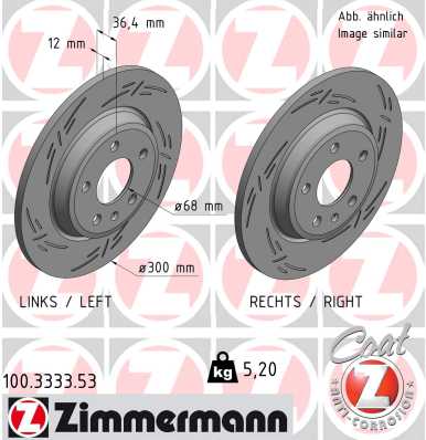 Brake Disc - 100.3333.53 ZIMMERMANN