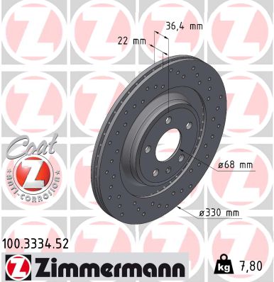 Bremsscheibe - 100.3334.52 ZIMMERMANN