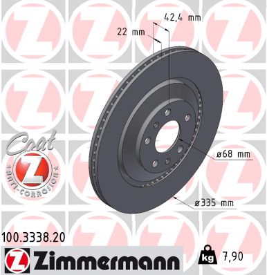 Brake Disc - 100.3338.20 ZIMMERMANN